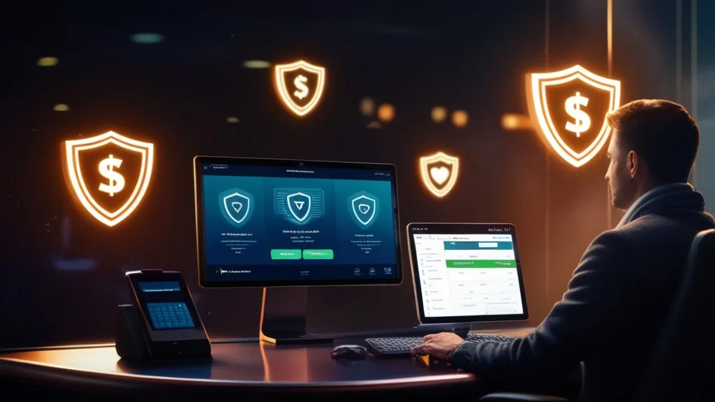 Secure payment and withdrawal limits shown on a casino-style screen